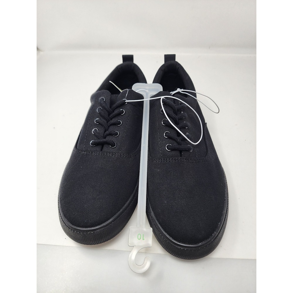 Goodfellow & Co Mens Low Top Lace Up Sneakers Black Canvas Casual Size 10
